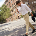 Men's No Iron Traditional Fit Plain Front Chino Pant