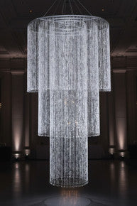 Pre-Made Giant 6' x 11' Diameter Chandelier "Aurora" - 3 Tier Diamonds Acrylic Crystal Iridescent (Custom Available!)