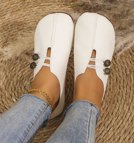 Women's Square-Toe Slip-On Flat Shoes