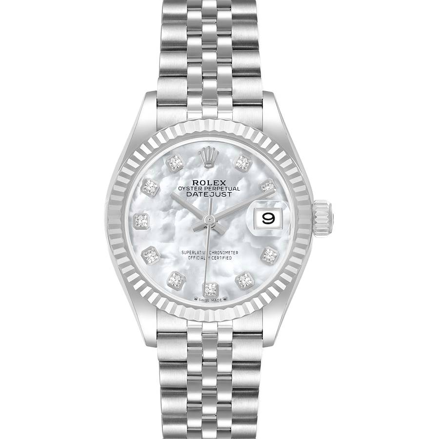 Rolex Datejust Steel White Gold MOP Diamond Dial Ladies Watch 279174