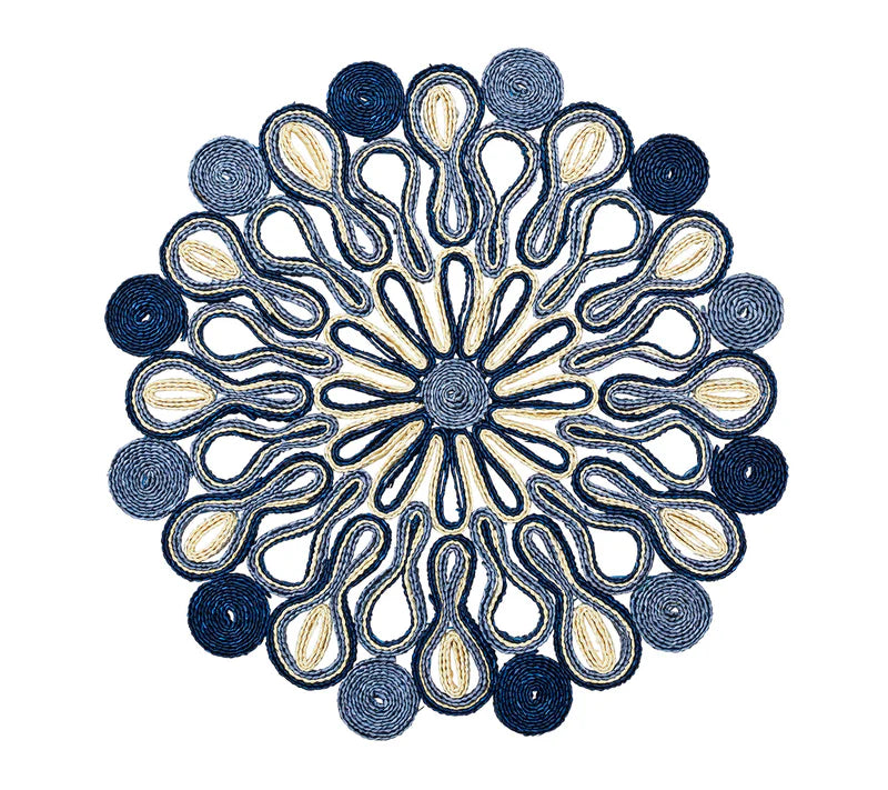 Marisol Placemat in Navy & Blue, Set of 4