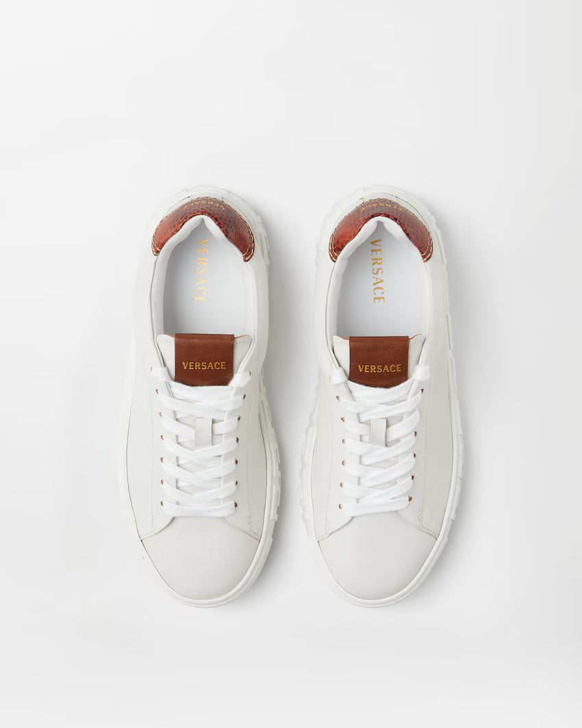 Greca Leather Sneakers