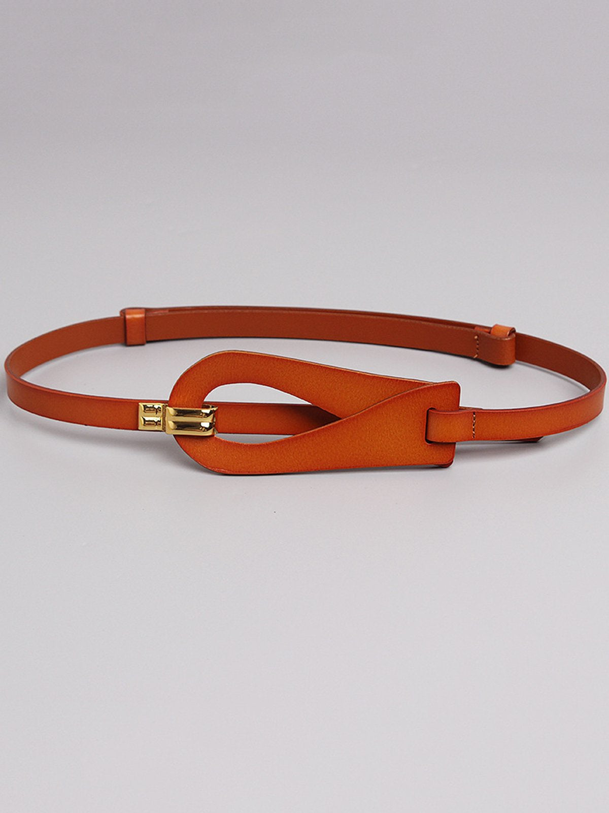 Irregular Hollow Out Split Leather Belt