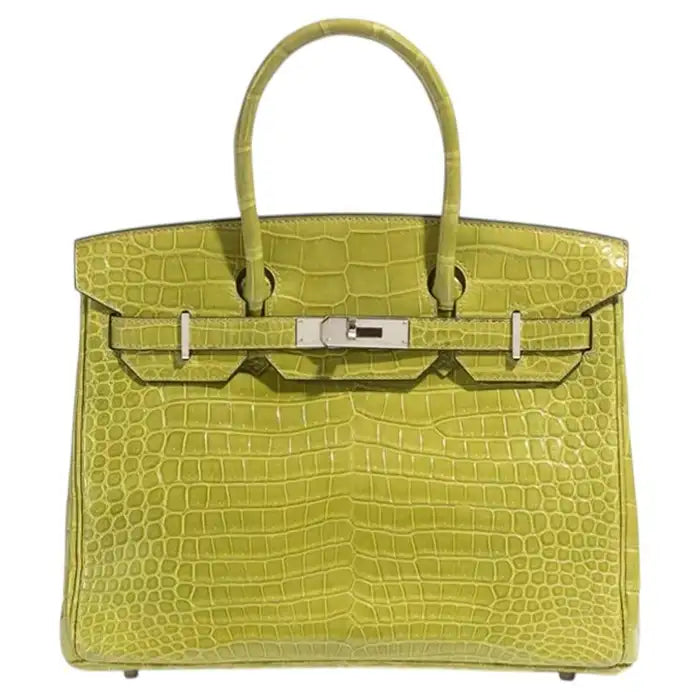 Hermès 2009 Birkin 30 Crocodile Vert Chartreuse Bag