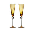 Daphne Flute in Amber, Set of 2 in a Gift Box