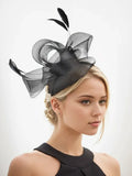 Women's Elegant Feather Mesh Headdress Fascinator Hat
