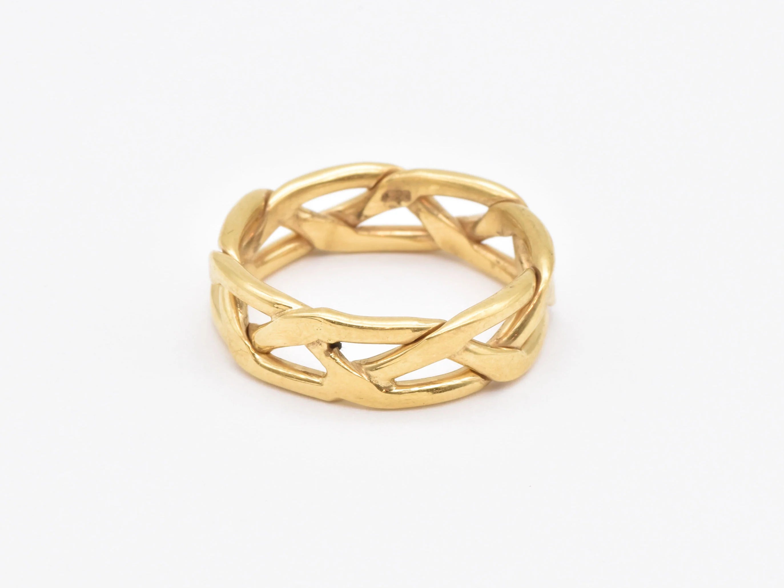 Gold Chain Ring - Gold Braided Ring, Chain Link Ring