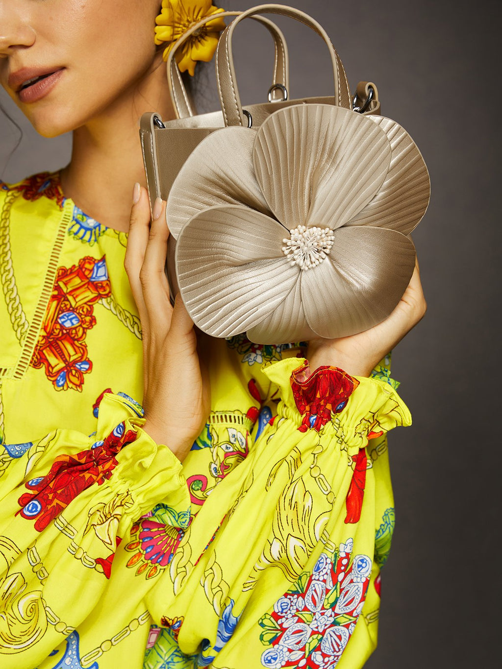 Elegant Flower Party Prom Bucket Handbag
