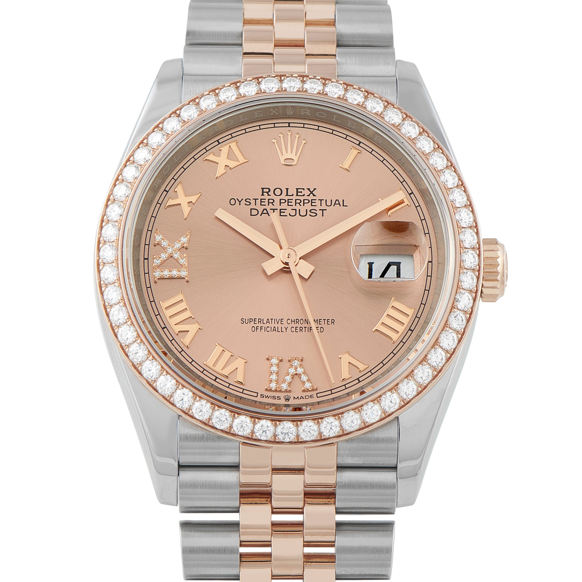 Rolex Datejust 36 Diamond Rosé Dial Two-Tone Jubilee Watch 126281RBR