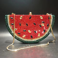 Lemon Shape AB/Gold Rhinestone Small Women Shoulder Bag Luxury Designer Lady Girls Evening Clutches Wedding Party Chain Purse