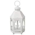 KRINGSYNT Lantern f/tealight, indoor/outdoor, white, 8 ¼ "