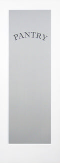Pantry Door Door with "Pantry" etched in glass