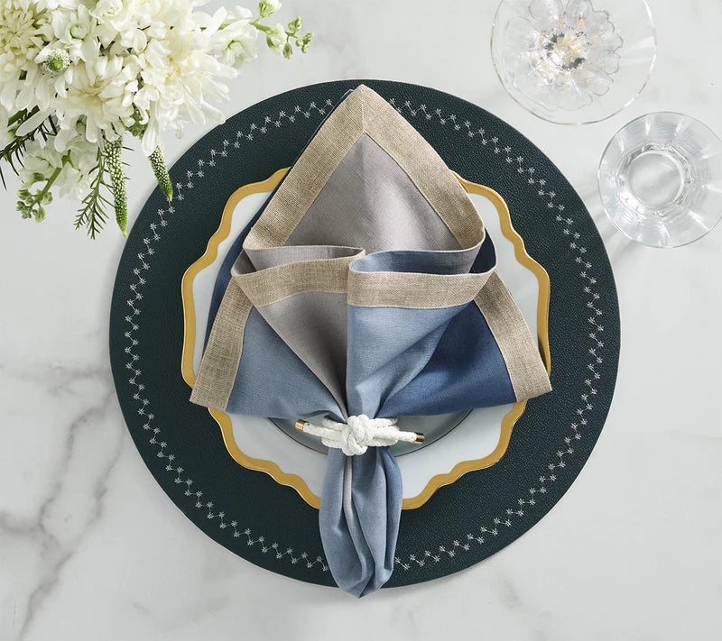 Dip Dye Napkin in Blue & Gray, Set of 4