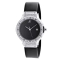 Womens Diamond Watch Hublot MDM 28mm 0.48ct Black Dial