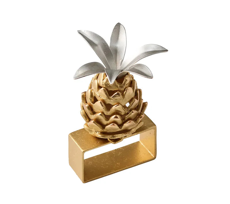 Sunny Isles Napkin Ring in Gold & Silver, Set of 4