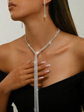 Elegant Plain Necklace And Earring Set