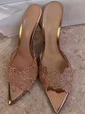 Elegant Lace Peep-Toe Sandals