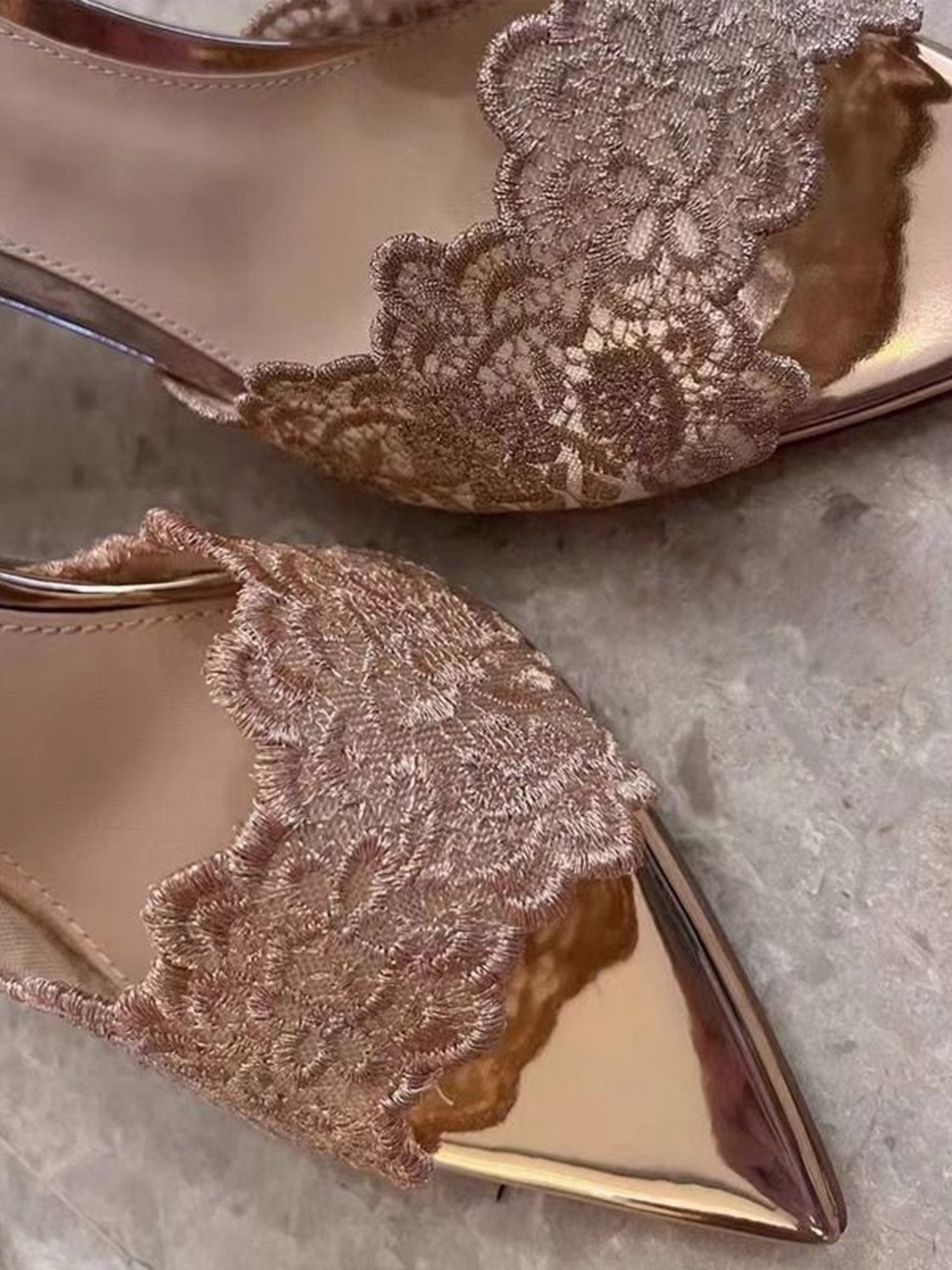 Elegant Lace Peep-Toe Sandals