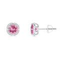 Claw-Set Pink Tourmaline Clover Stud Earrings