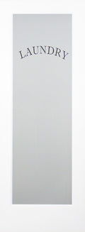 Laundry Room Door Door with "Laundry" etched in glass