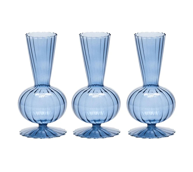 Tess Bud Vase in Cadet, Set of 3 in a Box
